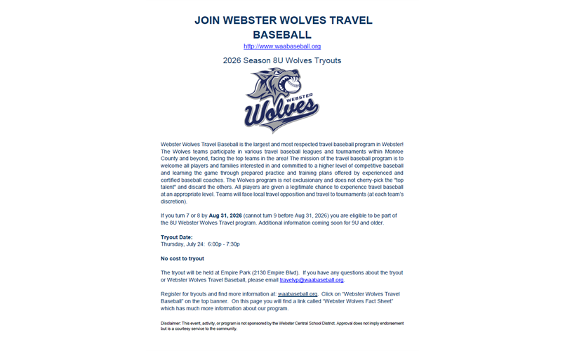 8U Wolves Tryouts