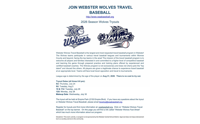2026 Wolves Tryouts